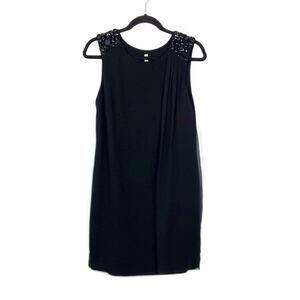 Bailey 44 Black Sleeveless Beaded Tunic Dress LG